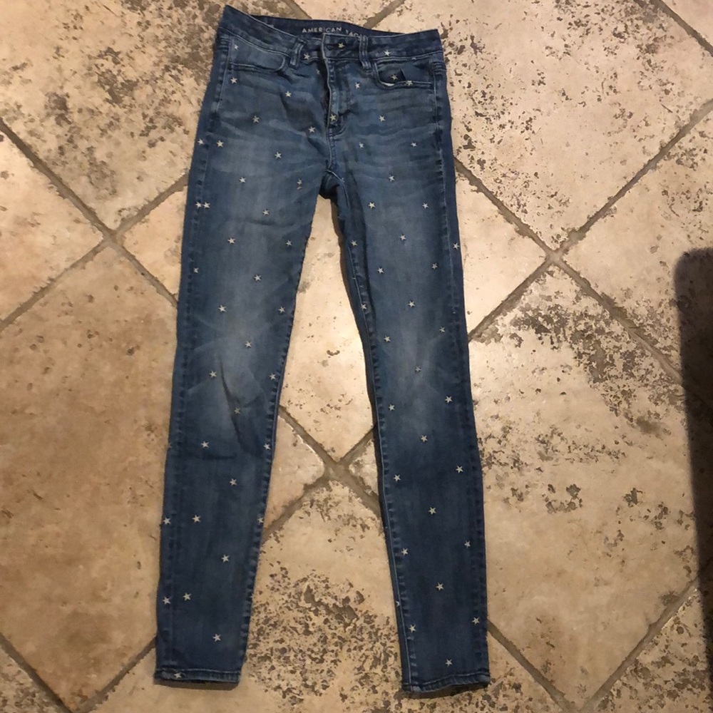Star print jeans